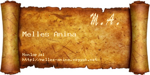 Melles Anina névjegykártya
